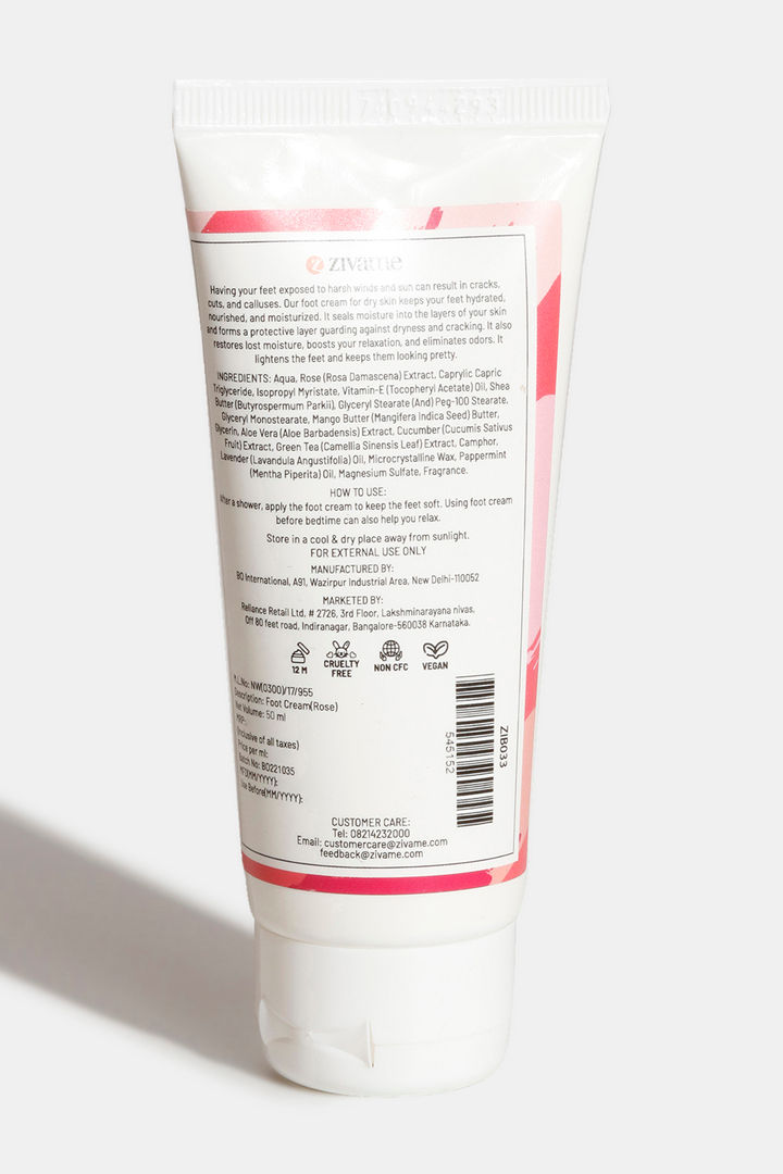Zivame Rejuvenating Rose Foot Cream - 50ml — image 2